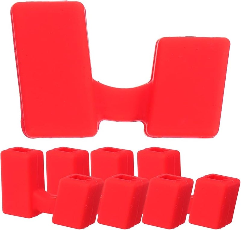 مجموعة حامل عيدان تناول الطعام التدريبية السيليكون الأحمر 5 قطع أداة تعلم التدريب غير القابلة للانزلاق - Image 1